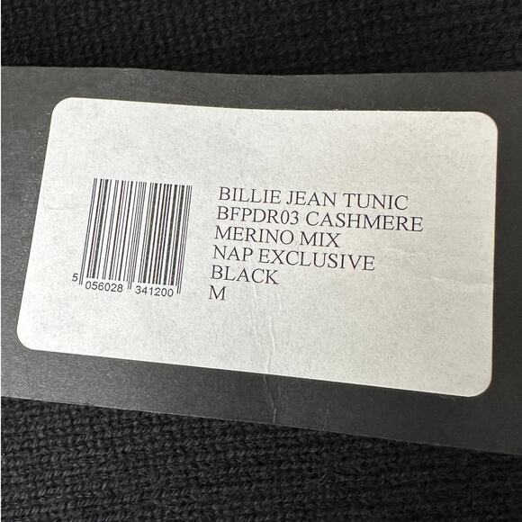 NWT Bella Freud Billie Jean Metallic Gold Stripe Turtleneck Sweater Black M - Picture 14 of 16